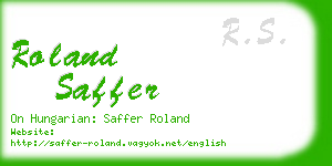 roland saffer business card